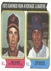 1974 Topps Baseball Cards      206     Jim Palmer/Tom Seaver LL
